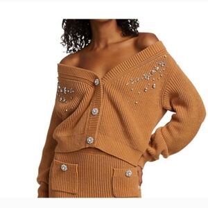 Self-Portrait Diamanté Embellished Knit Cardigan